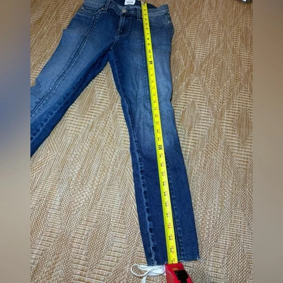 Hudson Nico Raw Hem Lace-Up Super Skinny Dark Wash Denim Jeans, Size 26 - Picture 4 of 9